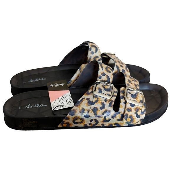 NWT Chatties Leopard Print Sandals - Picture 1 of 10